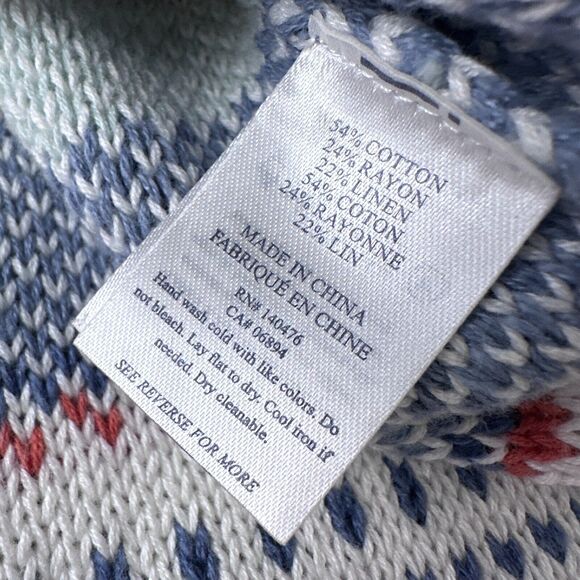 Faherty High Tide Sweater Women's XS Todos Santos Blue Pink Relaxed Fit Stripe - Picture 6 of 9